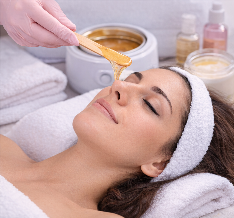 gezicht ontharen harsen foto